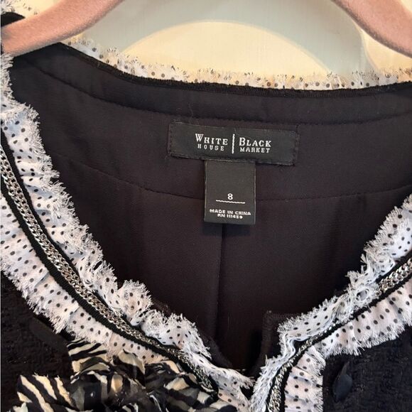 WHBM Sweater Cardigan with Polka Dot Trim size 8 - Picture 4 of 6